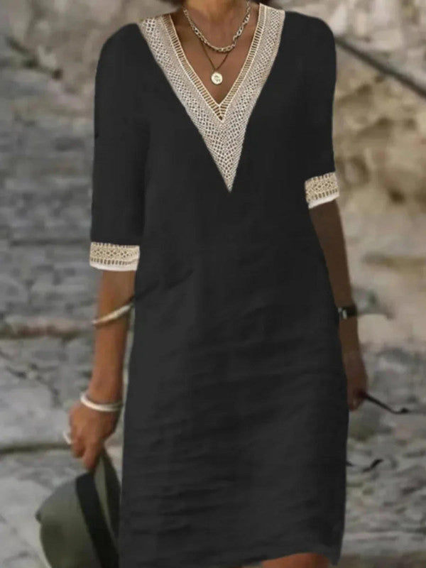 Elegant half-sleeve dress - in use