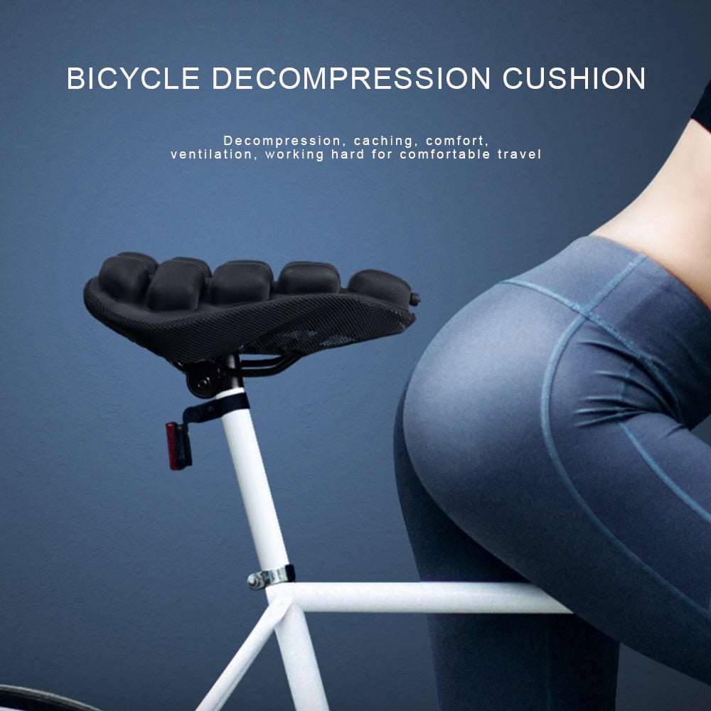 Bicycle Decompression Seat Cushion - in use