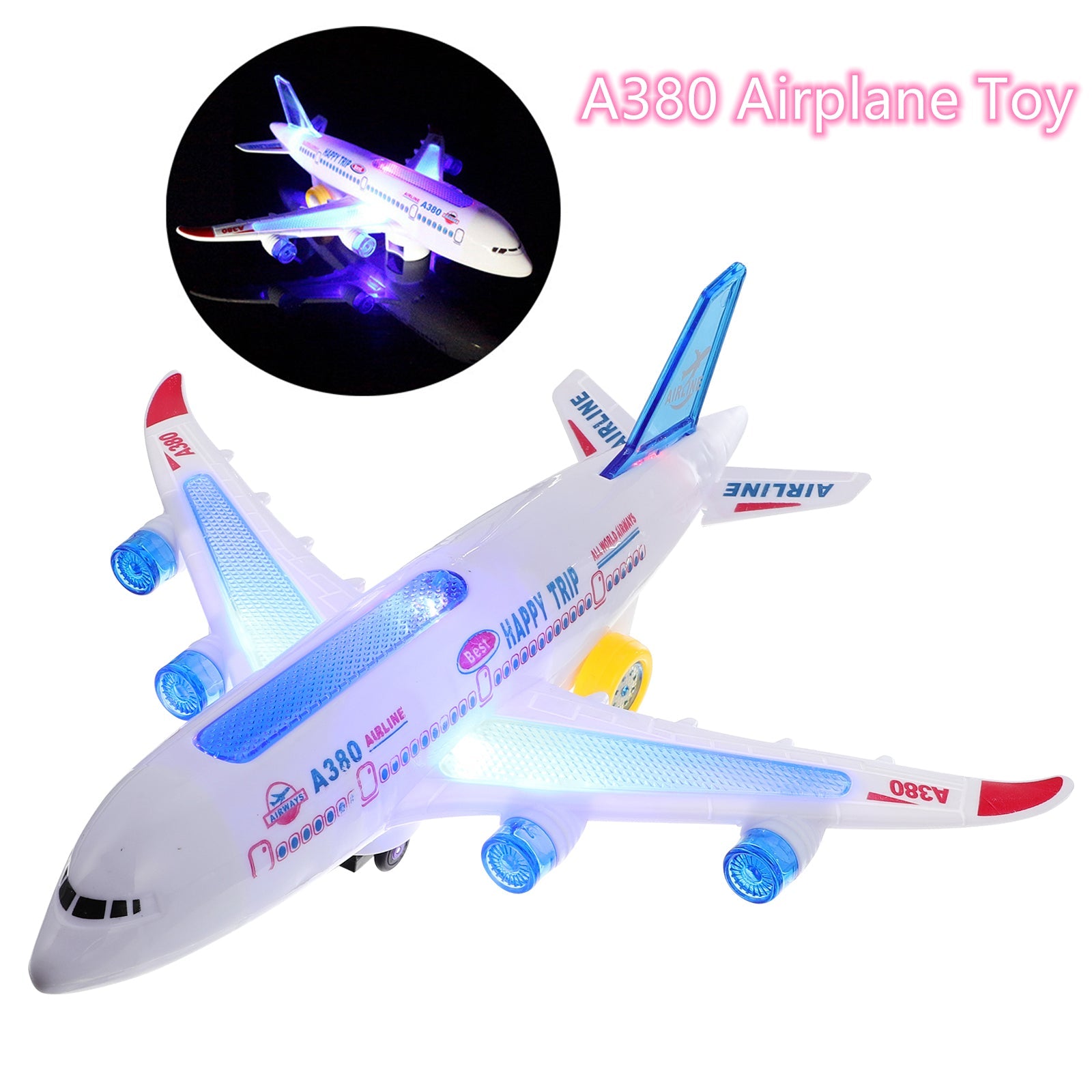 Electric Airplane Toy With Music And Light Effects - alternate angle