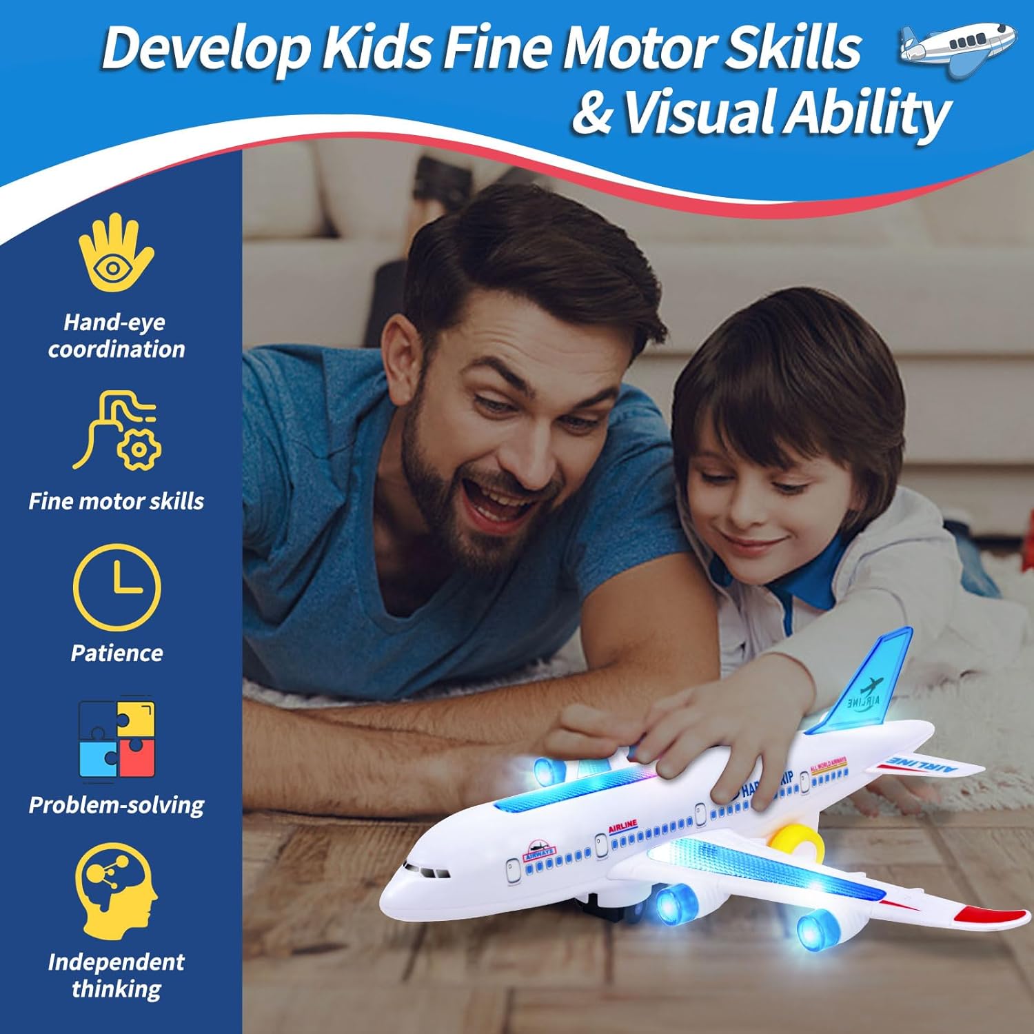 Electric Airplane Toy With Music And Light Effects - detail