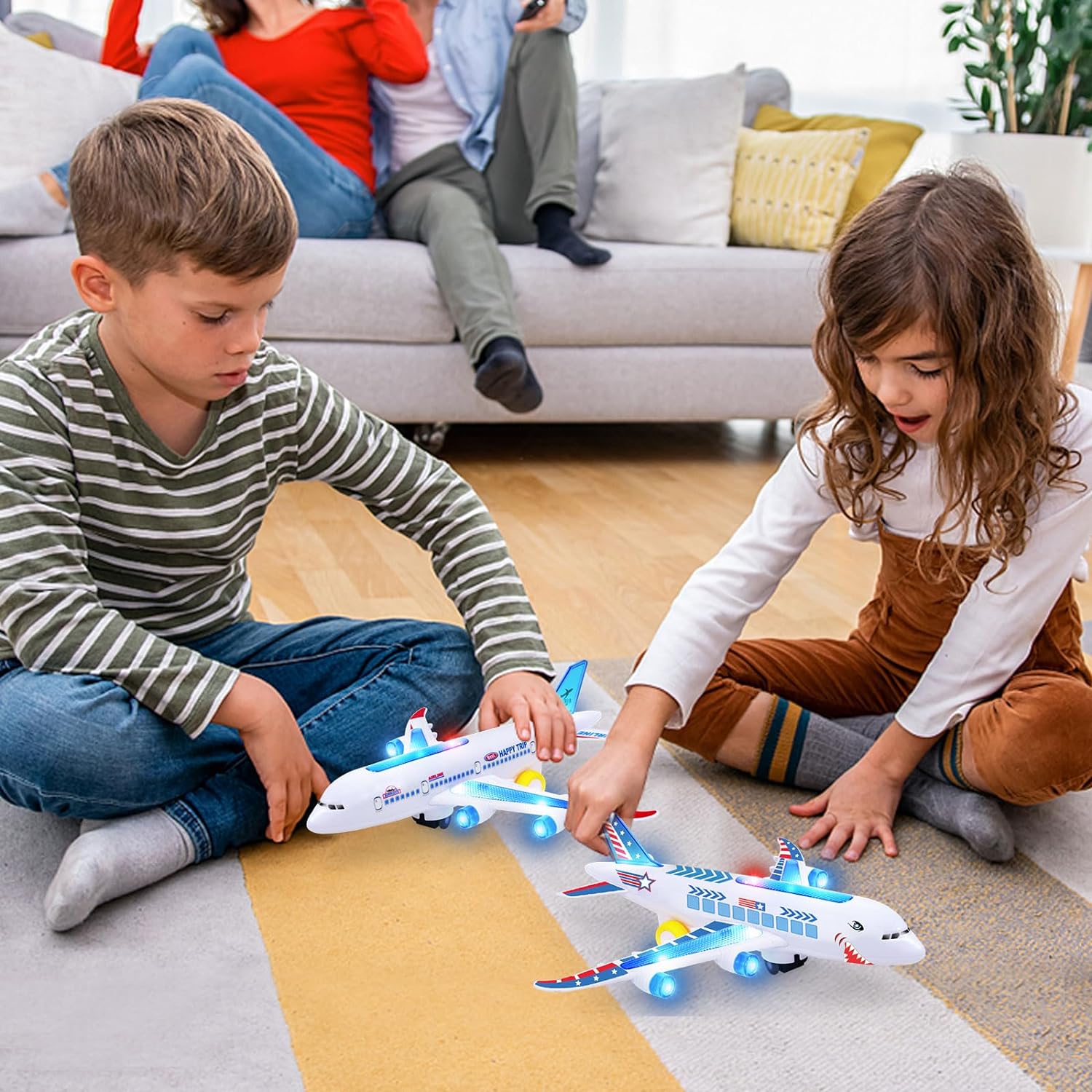 Electric Airplane Toy With Music And Light Effects - in use