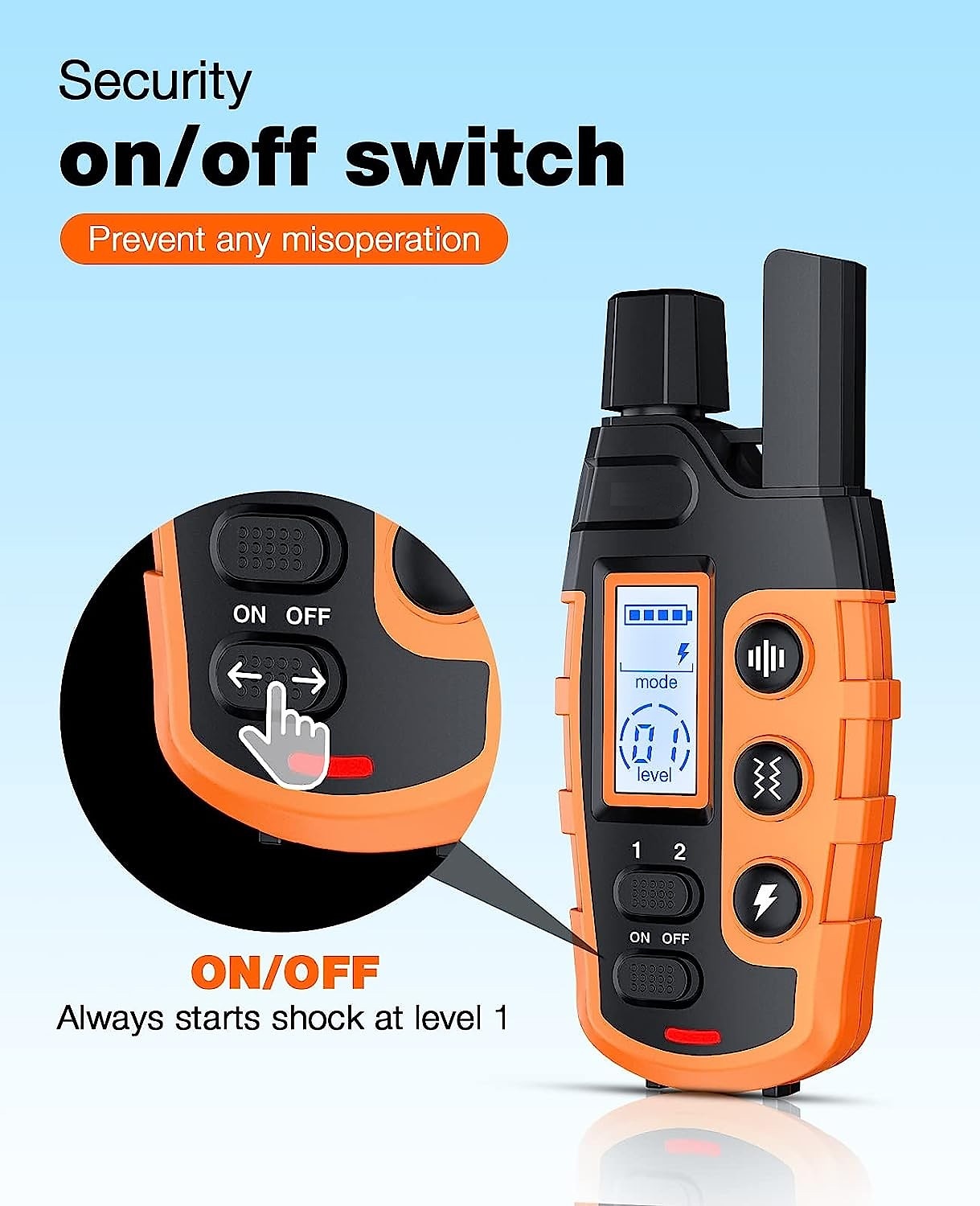 High-quality 1000 m remote training collar for dogs - detail