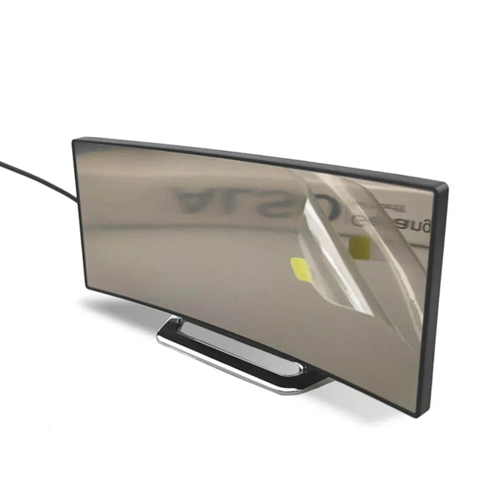 Curved LED Digital Alarm Clock With Mirror Display And Large Screen - in use