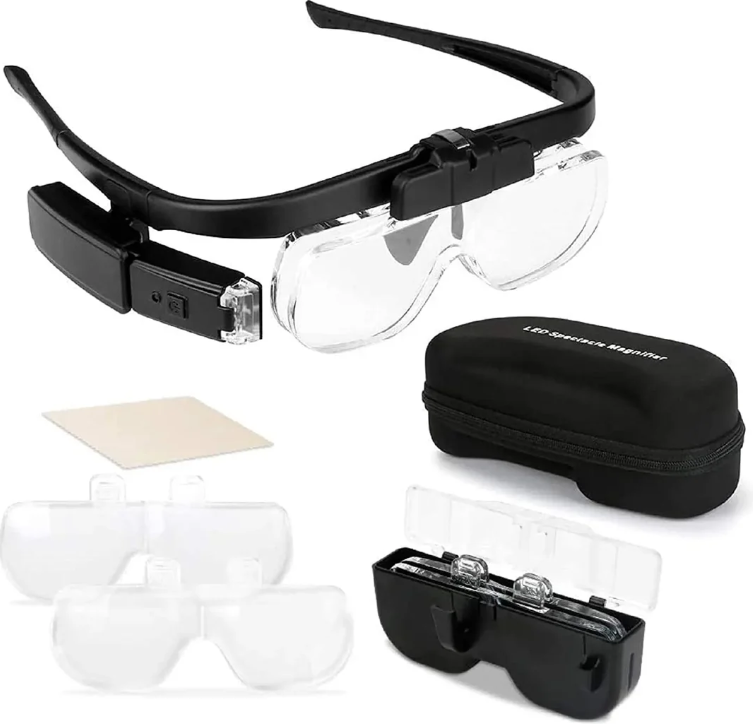 USB Rechargeable Head Magnifier with LED Light - detail
