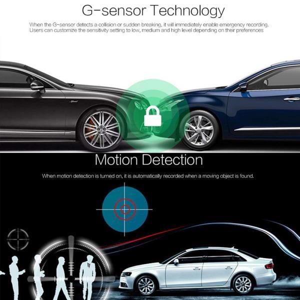 Car Camera Front and Rear Dual Car Dash Cam Surveillance | - alternate angle