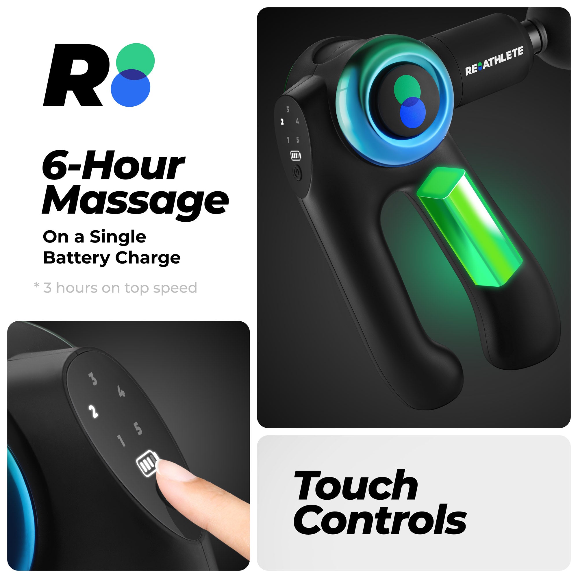 DEEP4s Massage Gun, Massage - in use