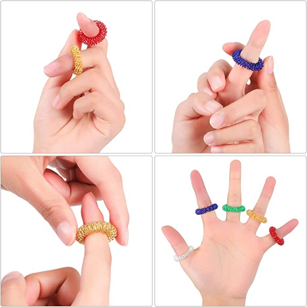 Acupressure Spiked Finger Massage Rings With Sensory Impressions - alternate angle