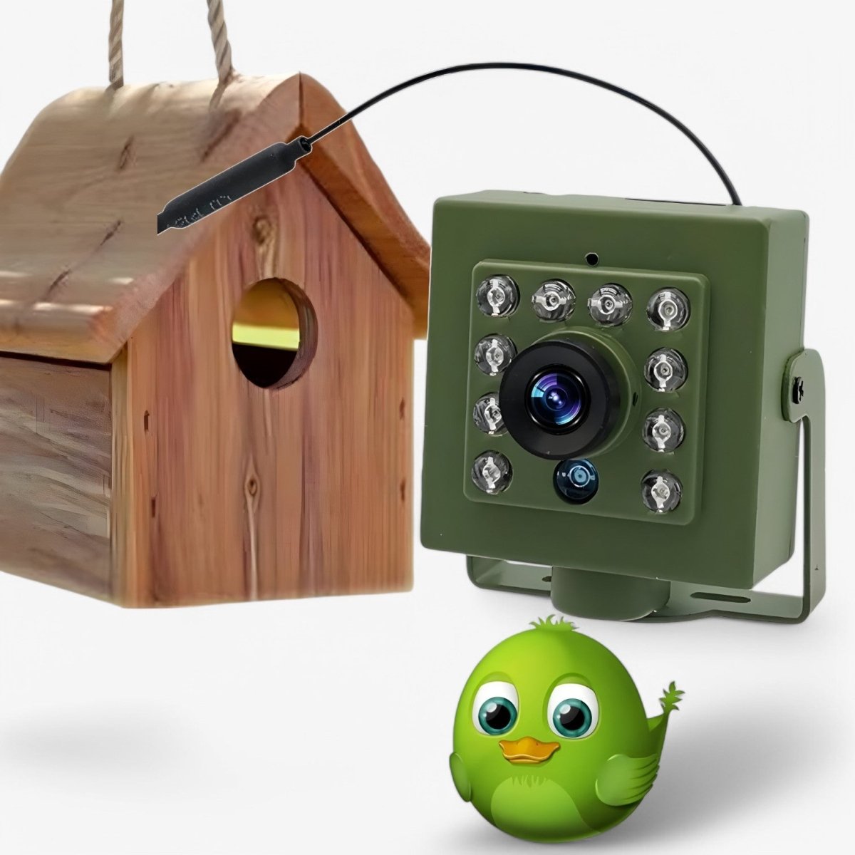 Weatherproof HD Bird Box Wildlife Camera with Night Vision - alternate angle
