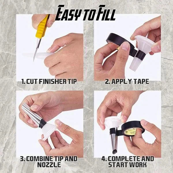 Easy Caulking Finisher Set (14 Pcs) - in use