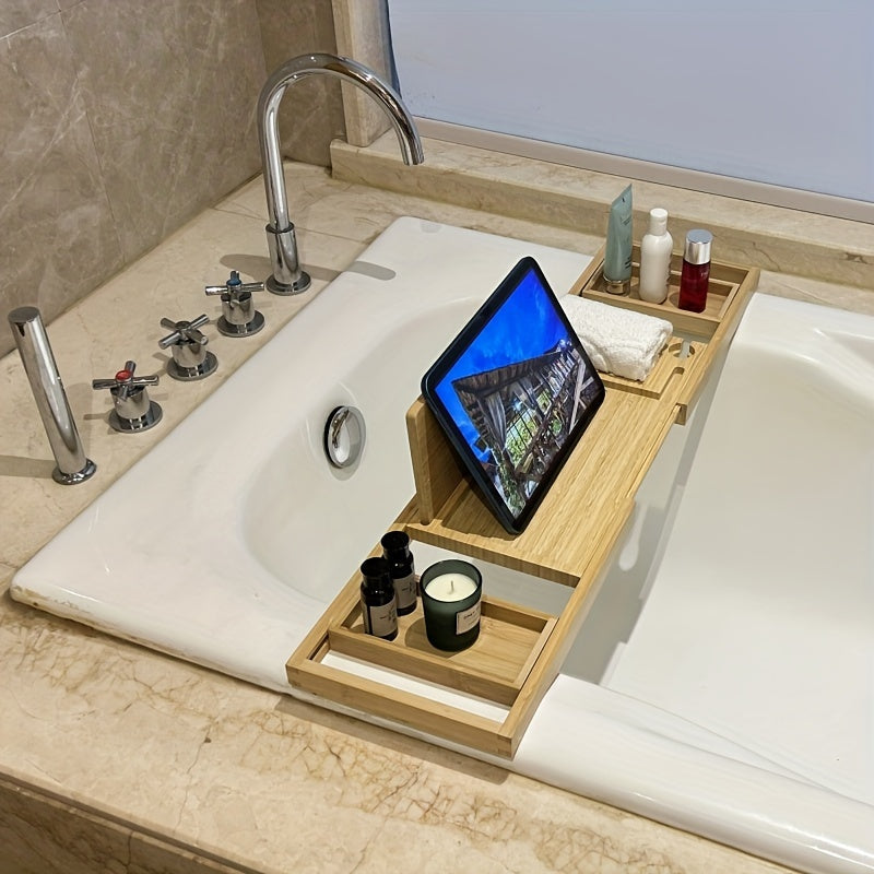 Bamboo Bathtub Tray - For Ultimate Relaxation - detail