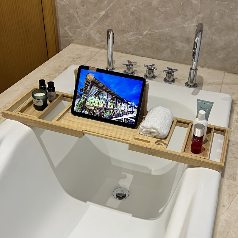 Bamboo Bathtub Tray - For Ultimate Relaxation - detail