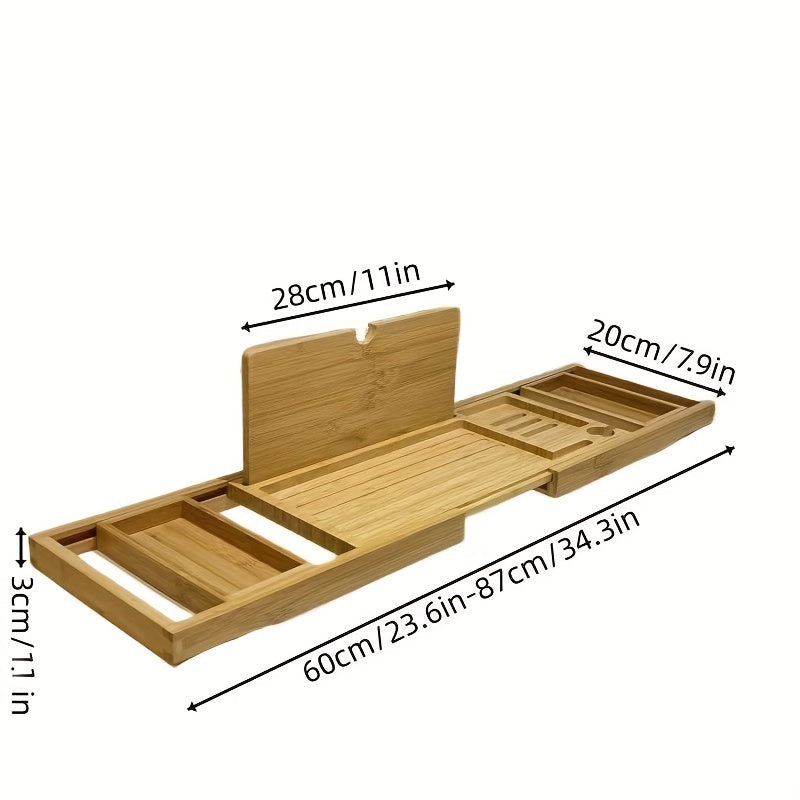Bamboo Bathtub Tray - For Ultimate Relaxation - alternate angle