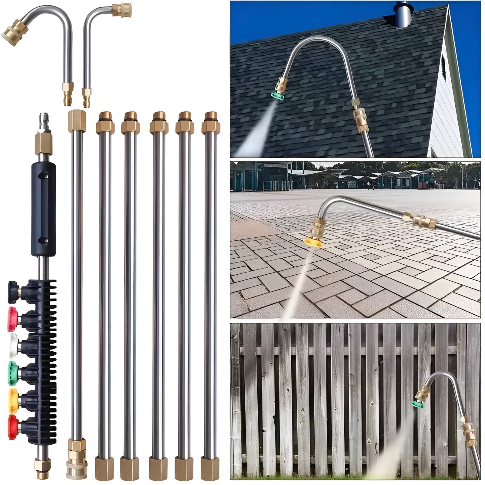 4000 PSI Telescoping High Pressure Power Washer Extension Wands For