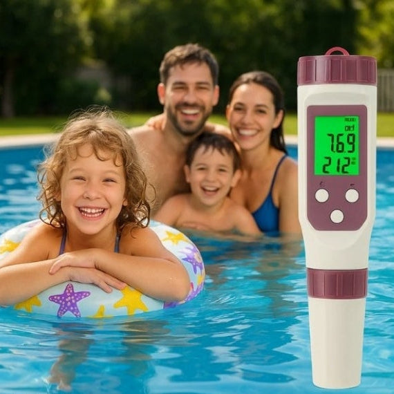 Digital pool tester - pH and chlorine measuring device for easy water analysis - detail