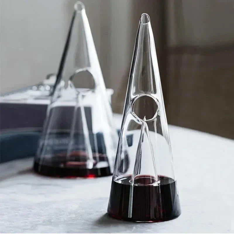 Double Pyramid Waterfall Decanter - alternate angle