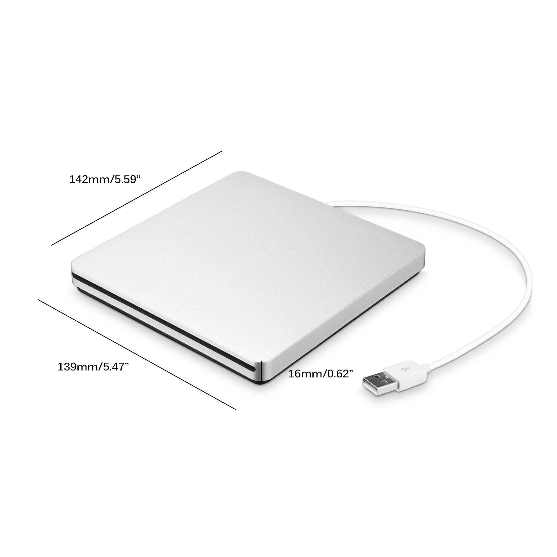 External DVD Recorder for Optical Drives Portable for MacBook Air - in use