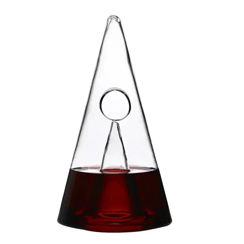 Double Pyramid Waterfall Decanter - in use