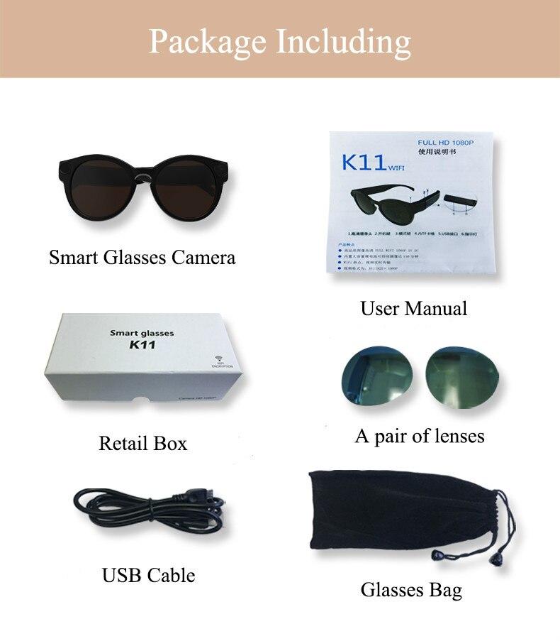 Bicycling Glasses WiFi Mini Camera HD 1080P DVR Video Audio Recorder - alternate angle