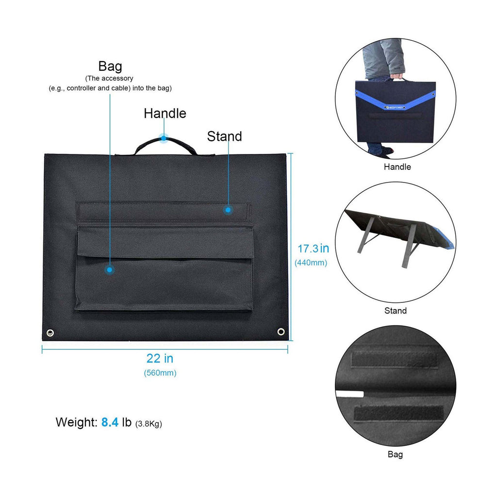 LTK 120W Foldable Solar Panel Kit With ProteusX 20A Charge Controller, Foldable - in use