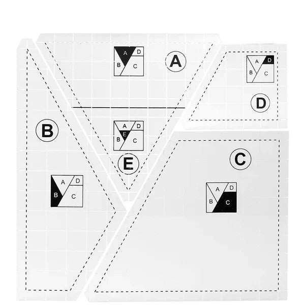 Creative Quilting Cutting Template (4 pcs set) - detail