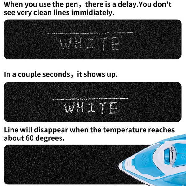 Heat Erasable Fabric Marking Pens (16 Pcs) - in use