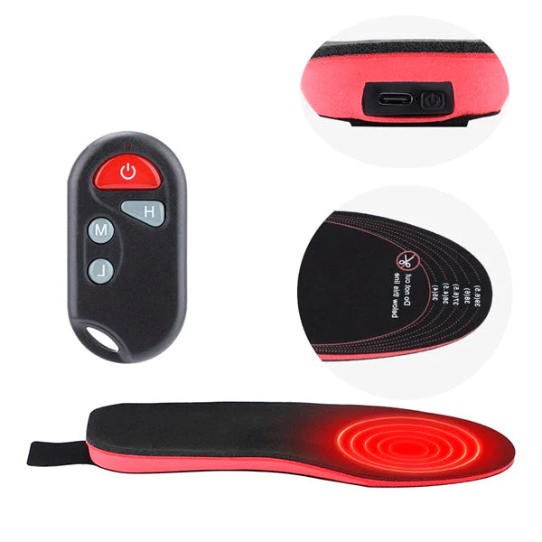Heated Shoe Insoles Rechargeable Inserts - in use