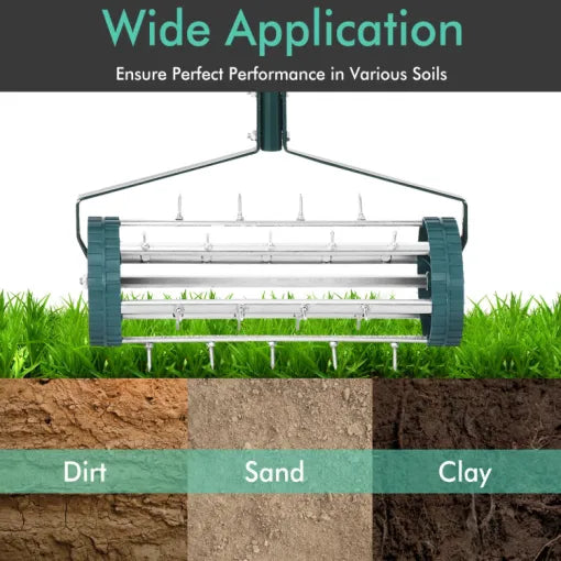 Heavy Duty Manual Lawn Spike Soil Aerator - alternate angle