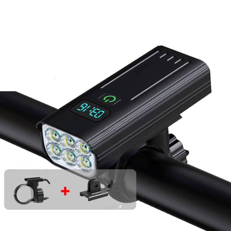 5000 Lumen Bike Headlight with 12 LEDs, 10,000mAh USB-C Rechargeable