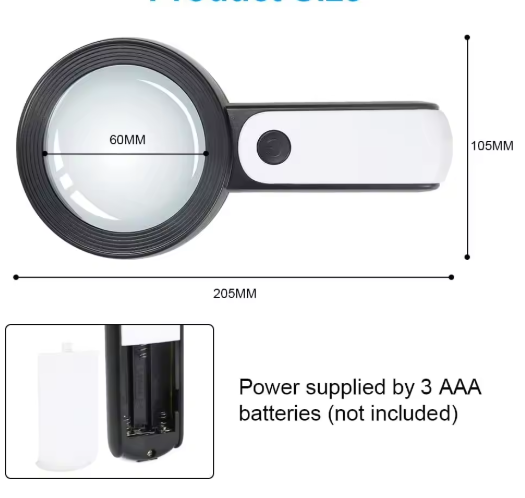 30x Magnification Magnifying Glass for Seniors | Reading & Close-Work Aid - in use