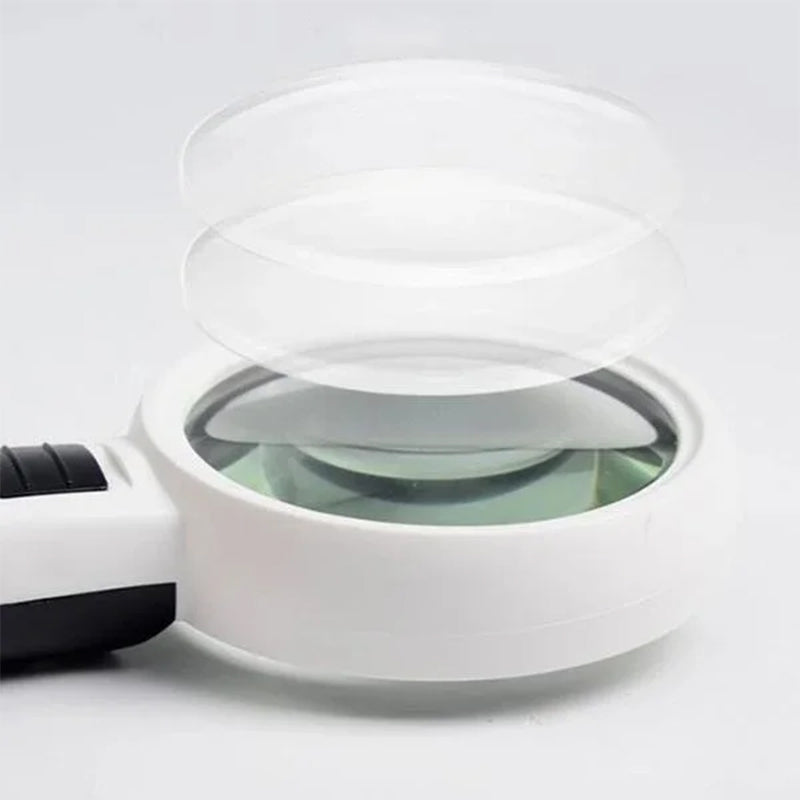 30x Optical Magnifier with LED Light - in use
