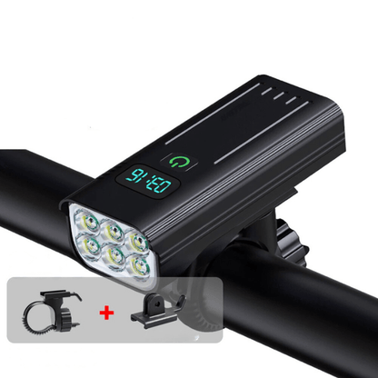5000 Lumen Bike Headlight with 12 LEDs, 10,000mAh USB-C Rechargeable - detail