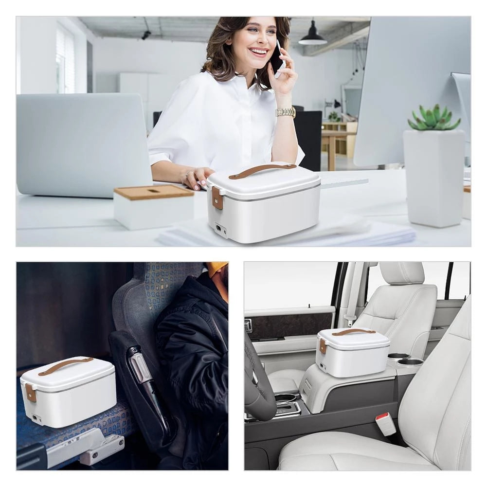 3-in-1 Electric Lunch Box - Portable Heated Food Container for Work, - detail