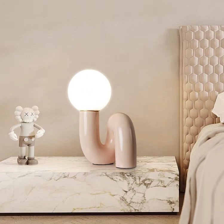 Modern Spiral Bedside Table Lamp - Quirky Whimsical Desk Lamp by Inspecial Home - alternate angle