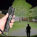 90,000 Lumens XHP50.2 Rechargeable LED Flashlight with Zoom, USB