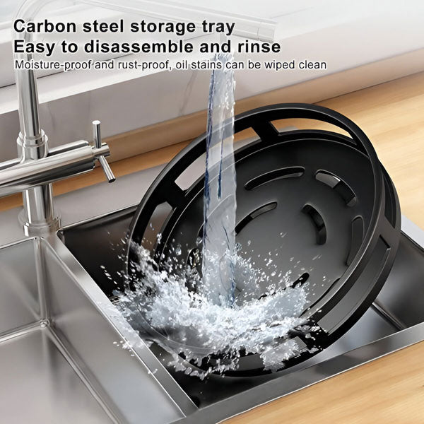 3-Tier Swivel Metal Organizer - 360 degrees Rotating Storage Shelf for - alternate angle