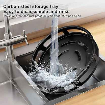 3-Tier Swivel Metal Organizer - 360 degrees Rotating Storage Shelf for - detail