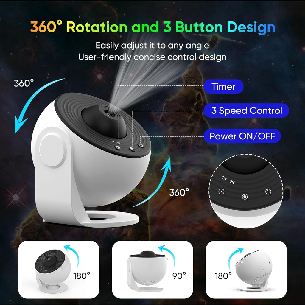 360 degrees Planetarium Star Projector | Multi-Colour Galaxy Light for - detail