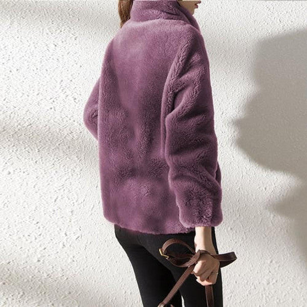 High Collar Fur Down Jacket - alternate angle