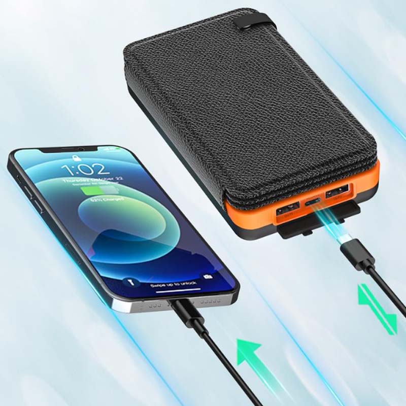 25000mAh high-performance solar power bank - quick charge - alternate angle
