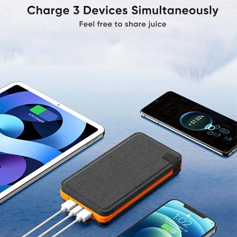 25000mAh high-performance solar power bank - quick charge - in use