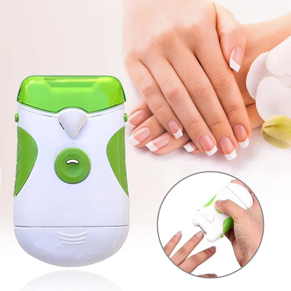 Electric Nail Clipper with Precision LED Light - in use