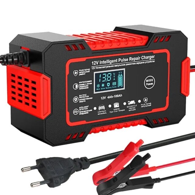 Car Battery Charger 12v 6a Pulse Repair LCD Display - alternate angle