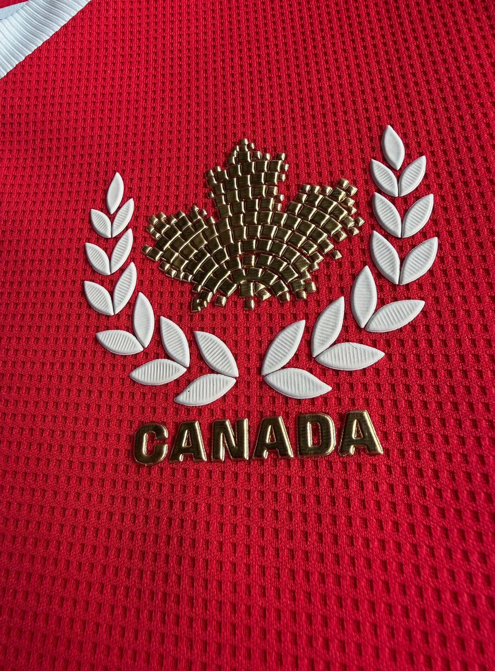Waffle Effect Canada Jersey || Maillot Canada en Jersey Gaufr - detail