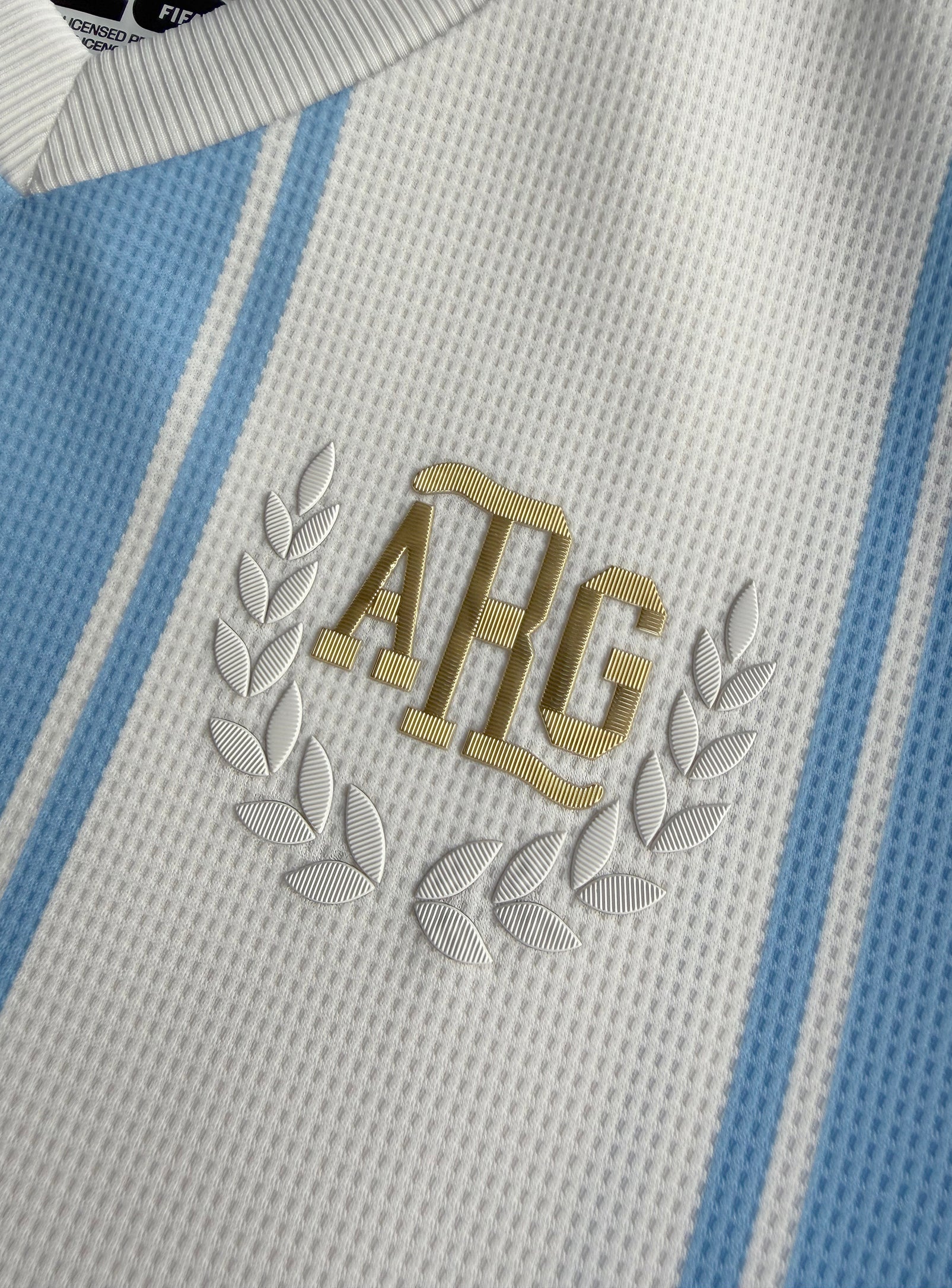 Waffle Effect Argentina Jersey || Maillot Argentine en Jersey Gaufr - detail
