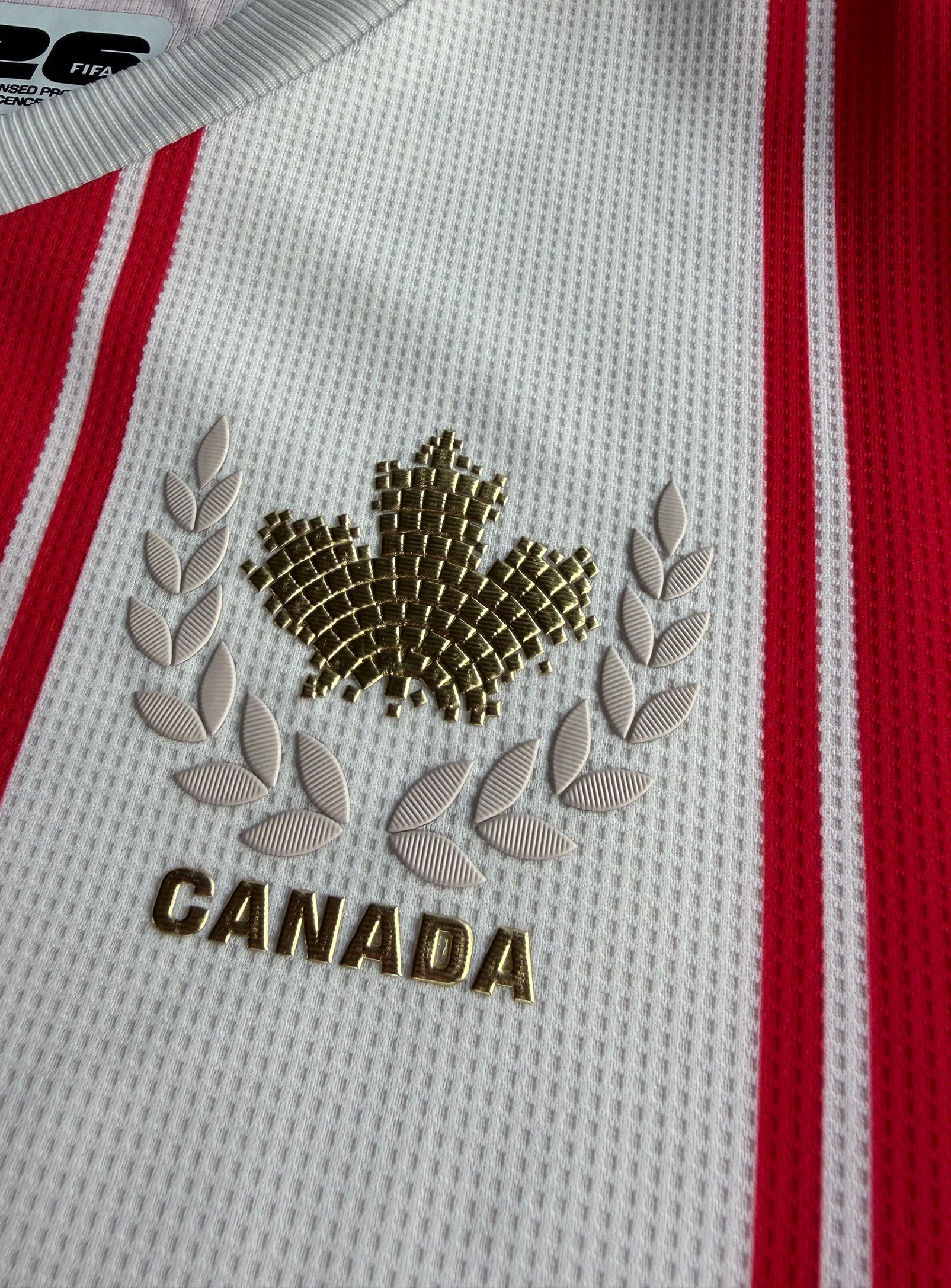 Waffle Effect Canada Jersey || Maillot Canada en Jersey Gaufr - detail