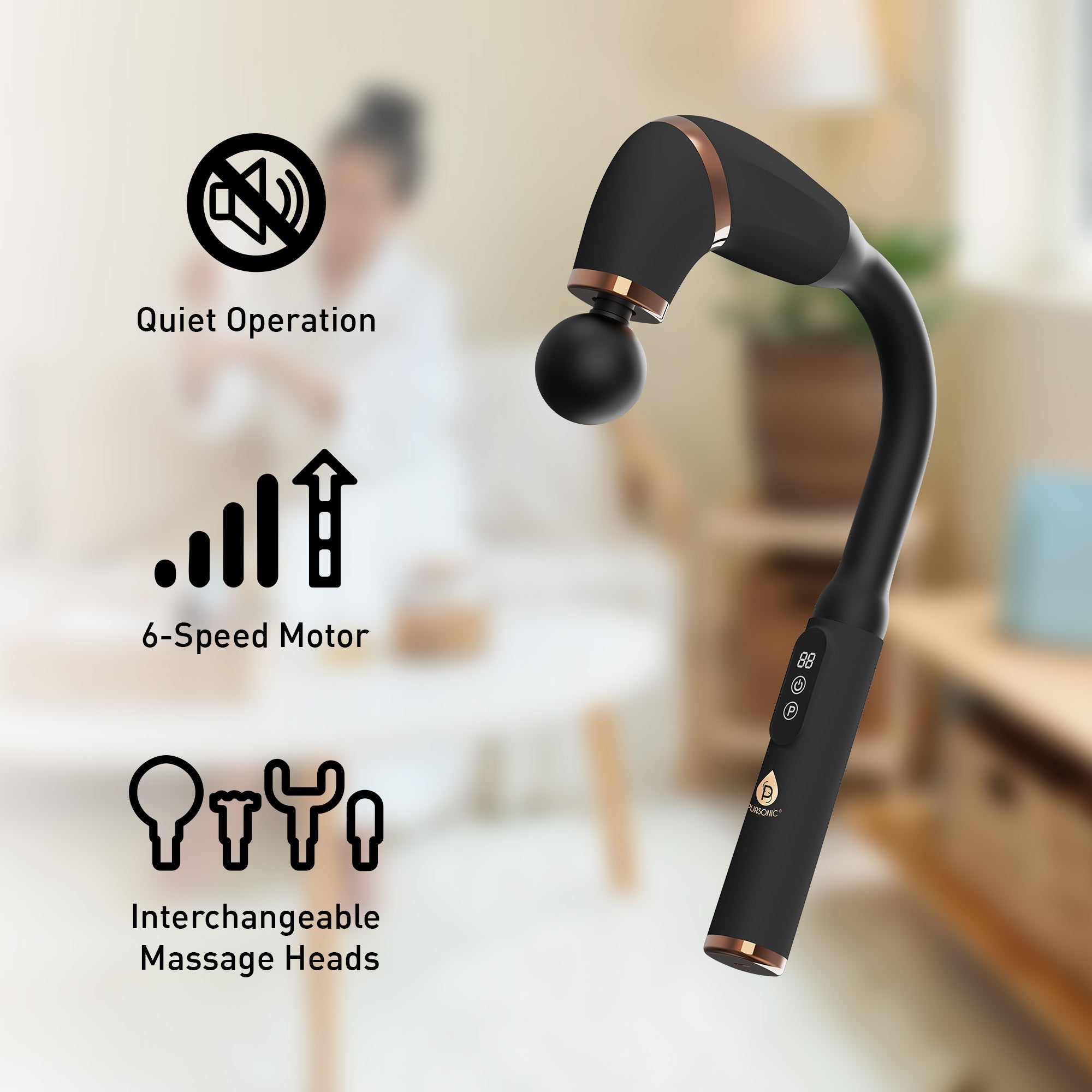 Ultimate U-Shaped Massage Gun, Massage - alternate angle