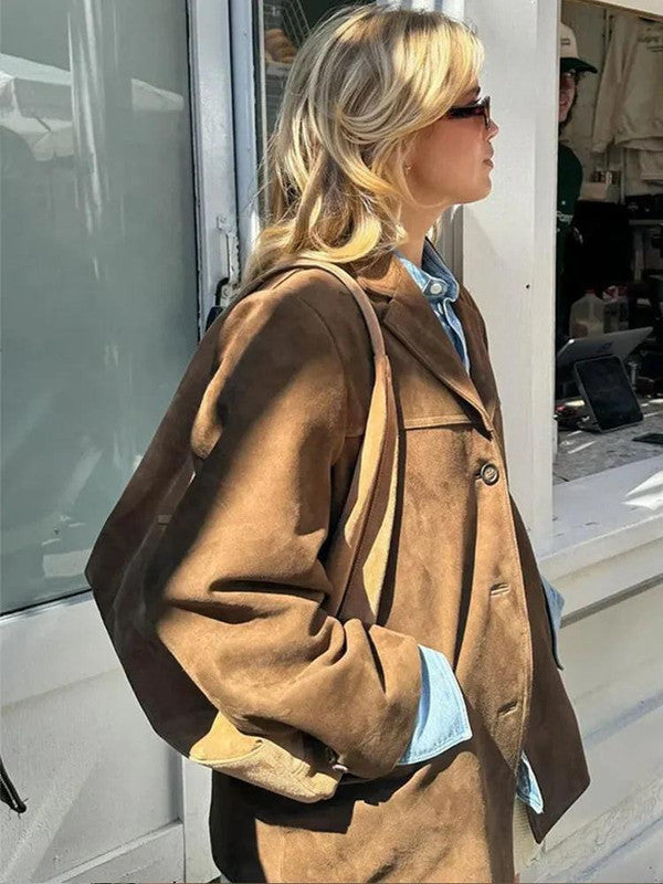 Brown Single-breasted Jacket - in use
