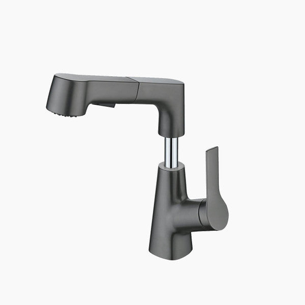 Bathroom Faucet With Rotating Retractable Hand Shower - detail
