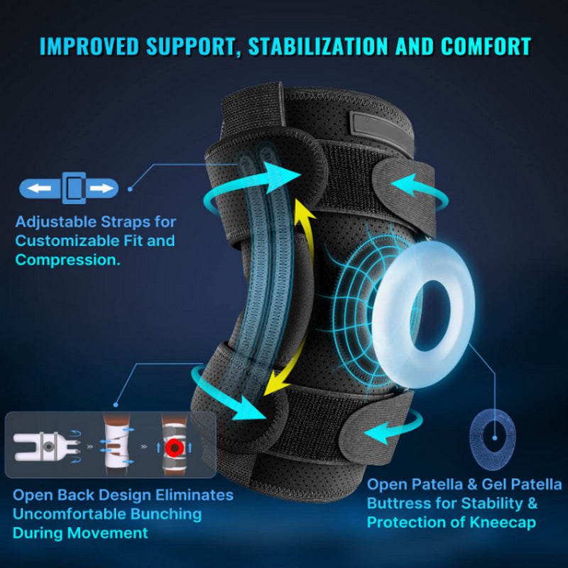 Adjustable Hinged Knee Brace For Meniscus Tear - in use