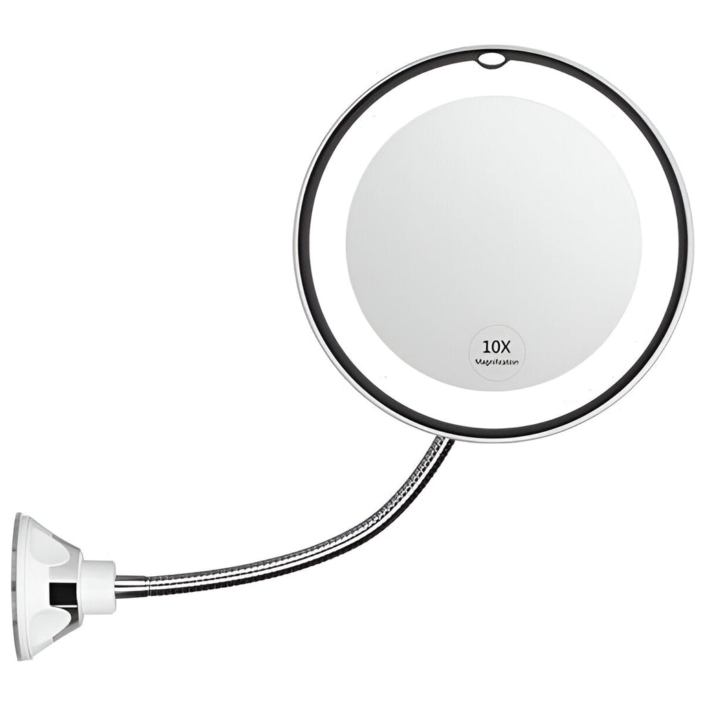 10X Magnifying Suction-Cup LED Makeup Mirror